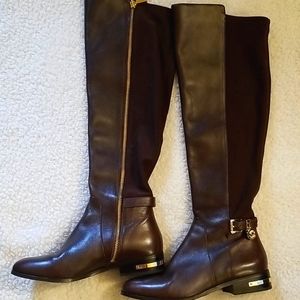 Michael Kors Brown Leather Riding Boots